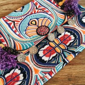 Hand woven clutch. Brand new